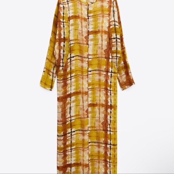 Blogger Favorite Zara Printed Midi Dress Size Medium - Picture 12 of 16